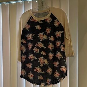 Floral Raglan Sleeve Top
